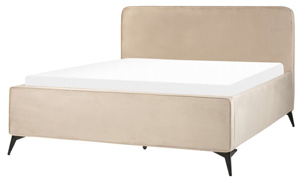 Sametová postel 160 x 200 cm taupe VALOGNES