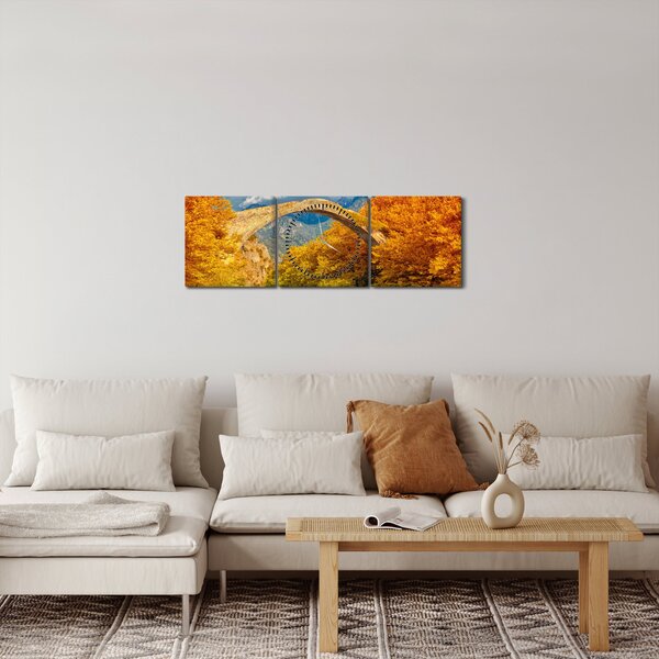 Obraz - Konitsa most (s hodinami) (90x30 cm)