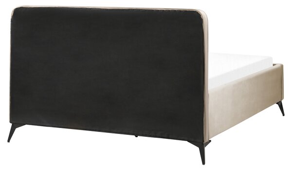 Postel Umělý samet VALOGNES 160 x 200 cm Taupe