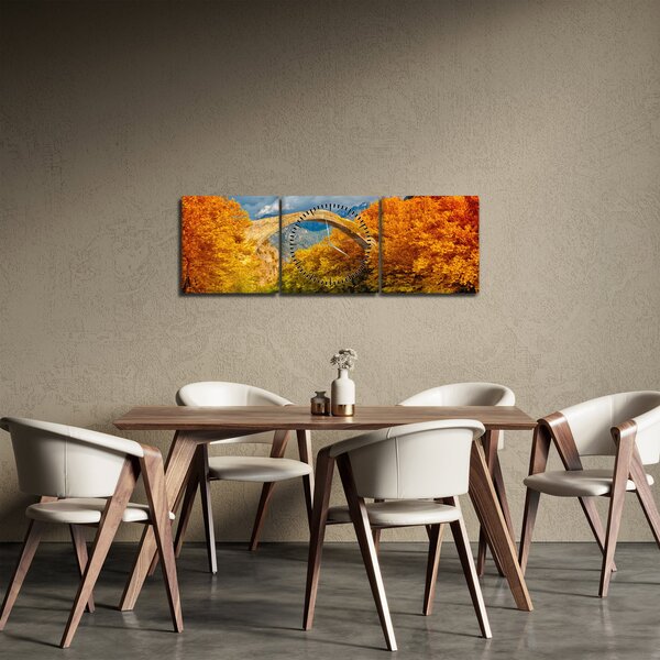 Obraz - Konitsa most (s hodinami) (90x30 cm)