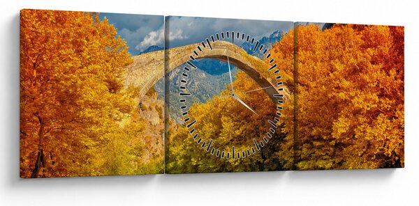 Obraz - Konitsa most (s hodinami) (90x30 cm)