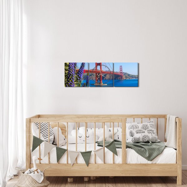 Obraz - Golden Gate Bridge, San Francisco (s hodinami) (90x30 cm)