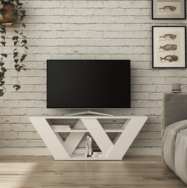 TV stolek Parvati (bílá). Akce -7%