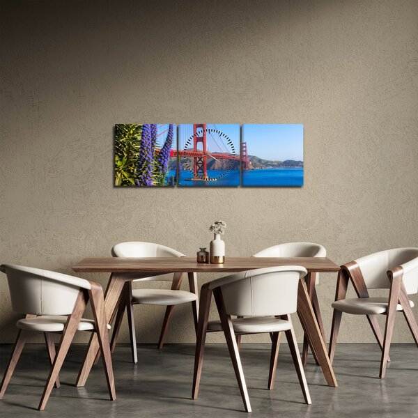 Obraz - Golden Gate Bridge, San Francisco (s hodinami) (90x30 cm)