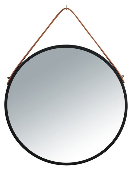 Černé závěsné zrcadlo Wenko Borrone, ø 40 cm