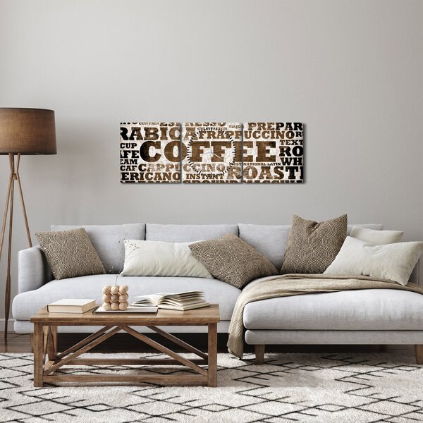 Obraz - Coffee (s hodinami) (90x30 cm)