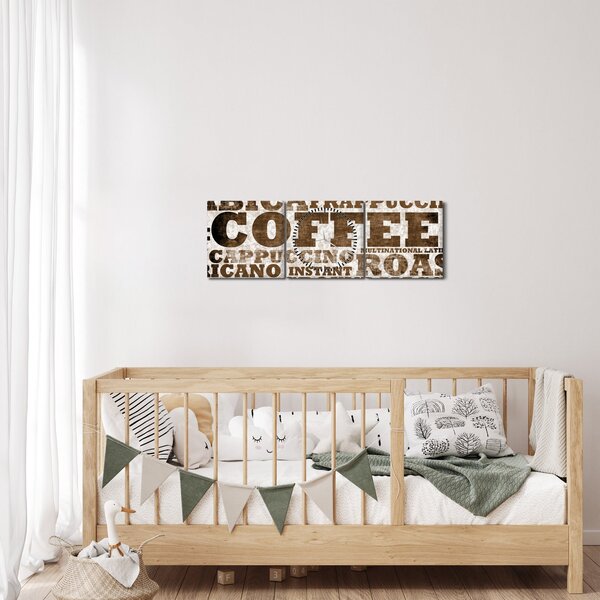 Obraz - Coffee (s hodinami) (90x30 cm)