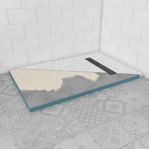 Sprchová vanička Marwell Showerboard, včetně odtokového kanálu, černá, obkladová, 80 x 120 x 4 cm