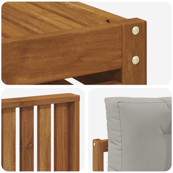 Venkovní pohovková souprava 10 ks Přírodní a světle šedá 3374166
