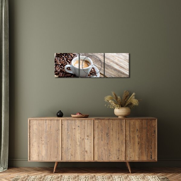 Obraz - Espresso (s hodinami) (90x30 cm)