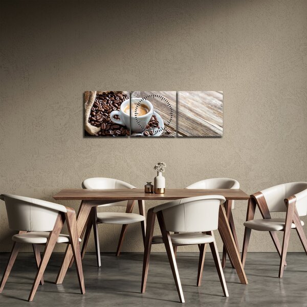 Obraz - Espresso (s hodinami) (90x30 cm)