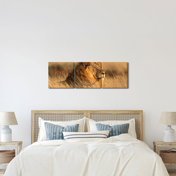 Obraz - Národní park Etosha (s hodinami) (90x30 cm)