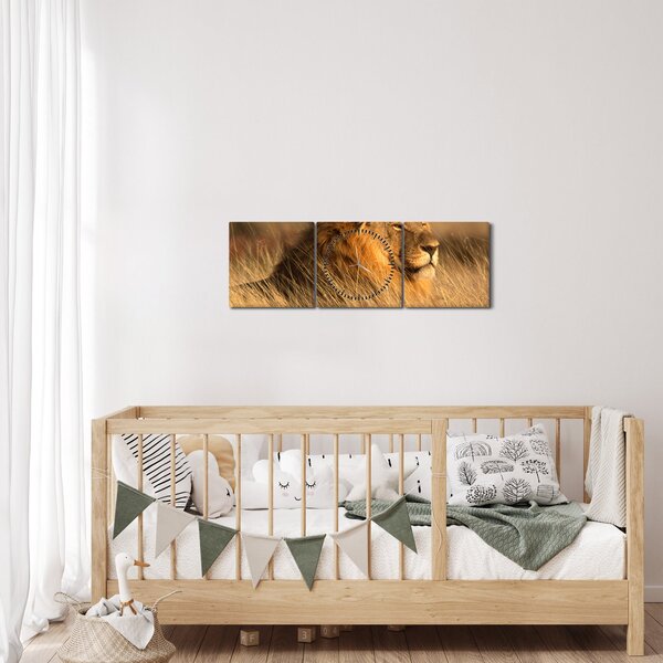 Obraz - Národní park Etosha (s hodinami) (90x30 cm)