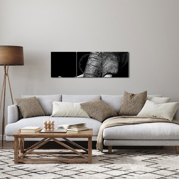 Obraz - Sloní kly (s hodinami) (90x30 cm)
