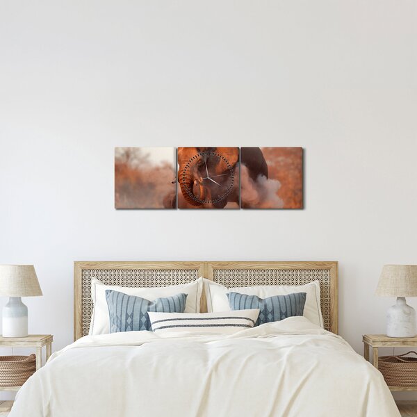 Obraz - Velký slon africký (s hodinami) (90x30 cm)