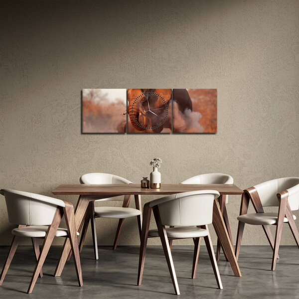 Obraz - Velký slon africký (s hodinami) (90x30 cm)
