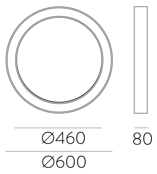 ACB Iluminacion Stropní LED svítidlo ALISO, ⌀ 60 cm, 55W, CRI90, CCT switch 2700-3000K Barva: Bílá, Stmívání, řízení: ON/OFF (bez stmívání)