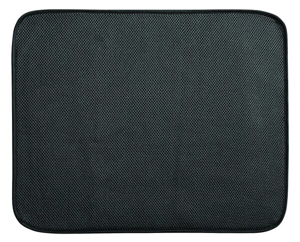 Černá podložka na umyté nádobí iDesign iDry, 45,5 x 40,5 cm