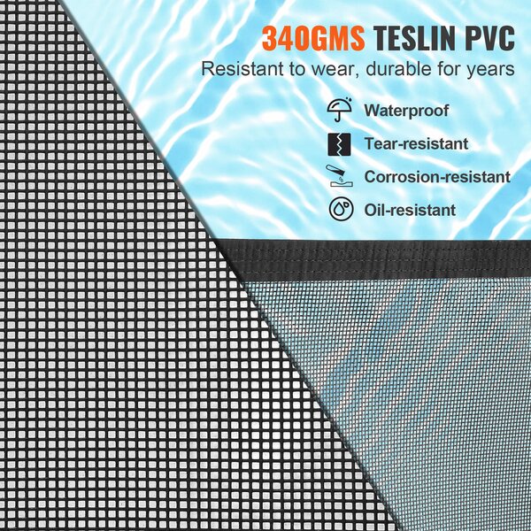 SucceBuy ohrádka k bazénu, 4 x 108 stop, odnímatelná bezpečnostní ohrádka pro nadzemní bazény, snadná montáž, 340 g Teslin PVC síťovina na ochranu dětí a domácích zvířat