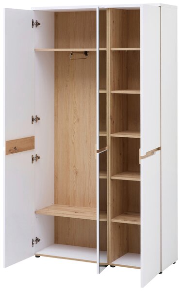 SKŘÍŇ NA ODĚV, bílá, dub artisan, 105/192/38 cm Voleo - Skříně na oblečení