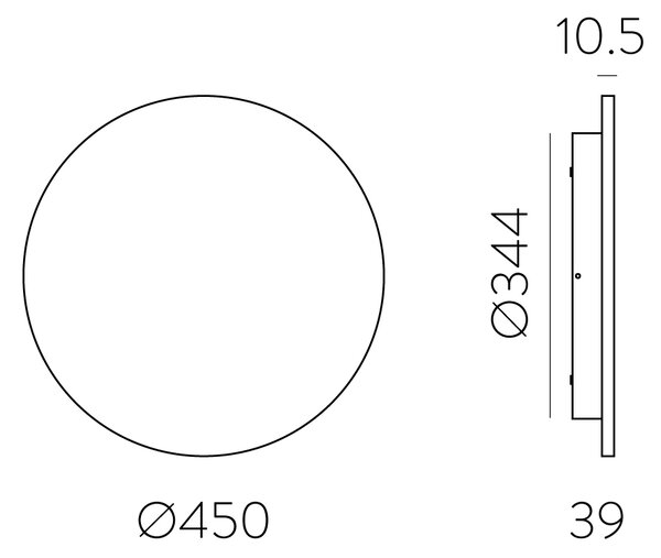 ACB Iluminacion Venkovní nástěnné svítidlo COMBO, ⌀ 45 cm, 15W, CRI90, IP65, CCT switch 2700-3000K Barva: Bílá, Stmívání, řízení: DALI/PUSH