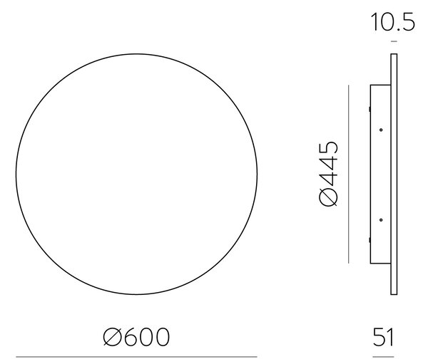 ACB Iluminacion Venkovní nástěnné svítidlo COMBO, ⌀ 60 cm, 20W, CRI90, IP65, CCT switch 2700-3000K Barva: Černá, Stmívání, řízení: TRIAC
