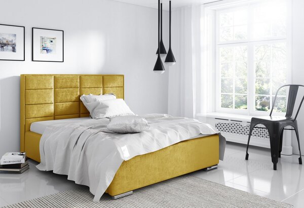 Manželská postel 180x200 CAFFARA - žlutá