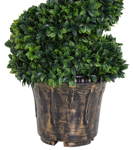 Umělý spirálový buxus Outsunny (Ø32cm x 120cm), Zelená dekorace pro interiér a exteriér, vč. květináče | Aosom
