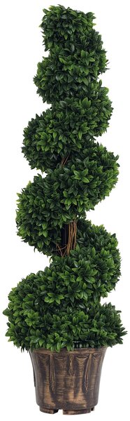 Umělý spirálový buxus Outsunny (Ø32cm x 120cm), Zelená dekorace pro interiér a exteriér, vč. květináče | Aosom