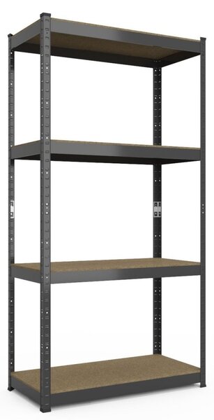 Kovový regál 150x70x30cm, lakovaný - černý, 4-policový, nosnost 700kg SMARTREGALY