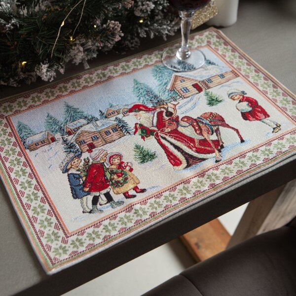 Vánoční prostírání s motivem Santa a dětí 35x45 cm