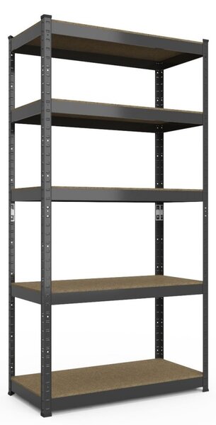 Akční balíček - 3x Kovový regál 180x90x40cm, lakovaný - černý, 5-policový, nosnost 875kg SMARTREGALY