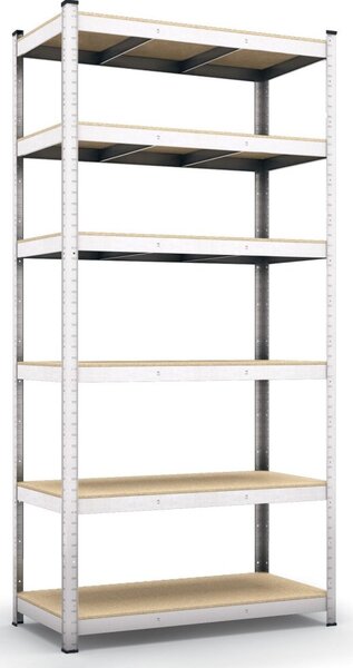 Kovový regál 220x90x45cm, zinkovaný, 6-policový, nosnost 870kg SMARTREGALY