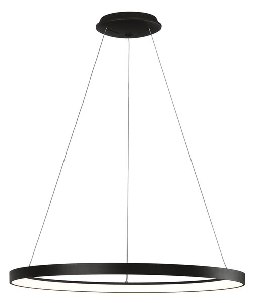ACB Iluminacion Závěsné LED svítidlo GRACE, ⌀ 58 cm, 50W, CRI90 Barva: Černá, Teplota světla: CCT switch 2700/3000K, Stmívání: ON/OFF
