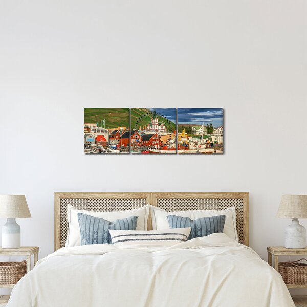 Obraz - Húsavík (s hodinami) (90x30 cm)