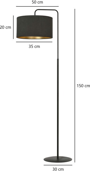 Emibig Hilde stojací lampa 1x15 W černá-zlatá 1054/LP1