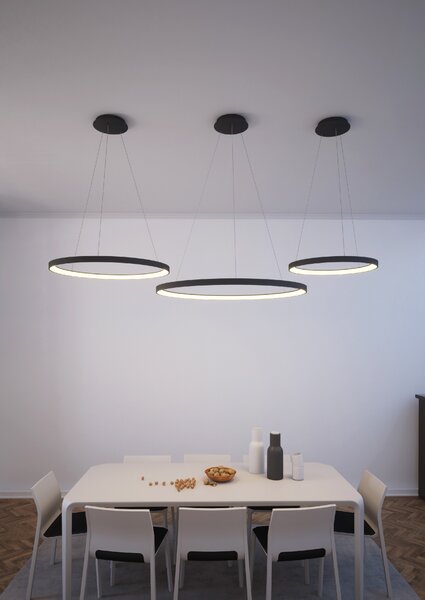 ACB Iluminacion Závěsné LED svítidlo GRACE, ⌀ 78 cm, 80W, CRI90 Barva: Černá, Teplota světla: 4000K - denní bílá, Stmívání, řízení: ON/OFF (bez stmívání)