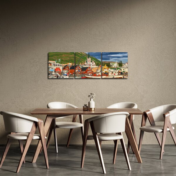 Obraz - Húsavík (s hodinami) (90x30 cm)