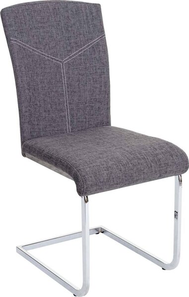 Sada 2 jídelních židlí HWC-F36, konzolová kuchyňská židle, konferenční židle látka/textil, šedá