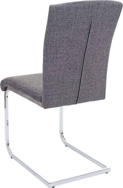 Sada 2 jídelních židlí HWC-F36, konzolová kuchyňská židle, konferenční židle látka/textil, šedá
