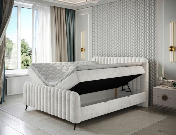 AMERICKÁ POSTEL, 180/200 cm, béžová MID.YOU - Postele s úložným prostorem, Online Only