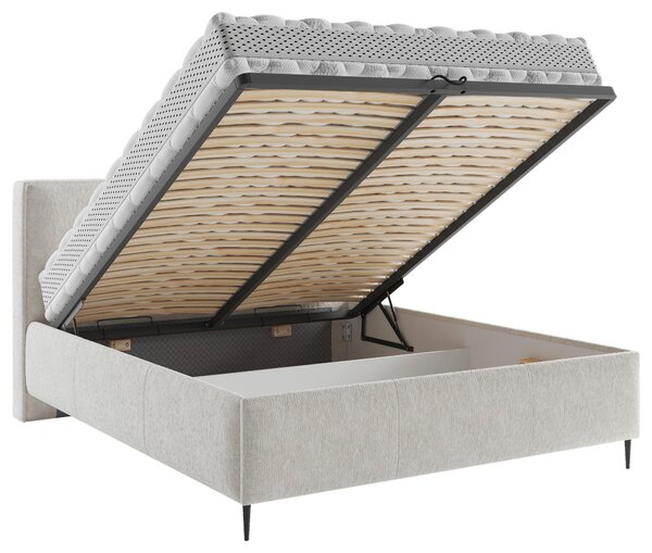 ČALOUNĚNÁ POSTEL, 140/200 cm, béžová MID.YOU - Postele s úložným prostorem, Online Only