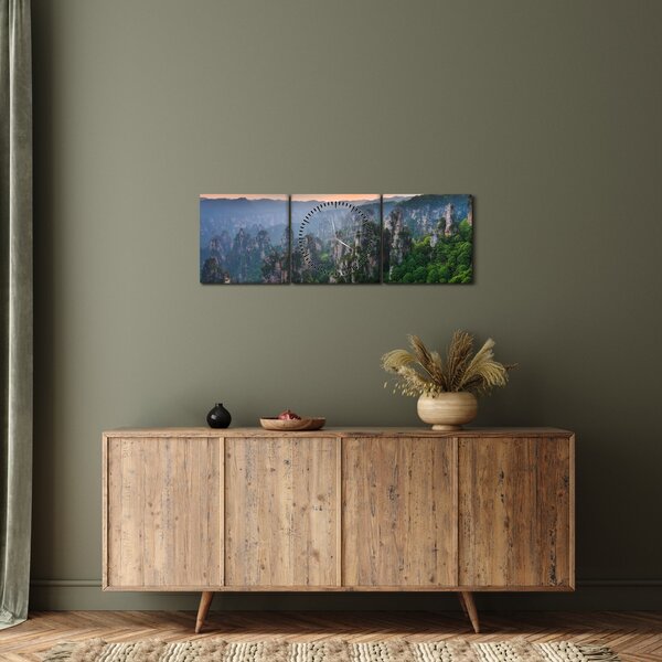 Obraz - Národní lesní park Zhangjiajie (s hodinami) (90x30 cm)