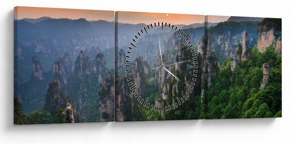 Obraz - Národní lesní park Zhangjiajie (s hodinami) (90x30 cm)