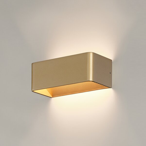 ACB Iluminacion Nástěnné LED svítidlo ICON, š. 20 cm, 10,5W, CRI90, CCT switch 2700-3000K Barva: Zlatá, Stmívání, řízení: DALI/PUSH