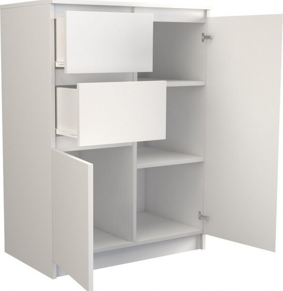 Topeshop 2D2S SONOMA, Dub, 2 zásuvka/zásuvek, Dřevotřískové desky, Jednobarevný, Moderní, Dřevotřískové desky