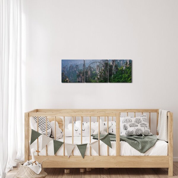 Obraz - Národní lesní park Zhangjiajie (s hodinami) (90x30 cm)