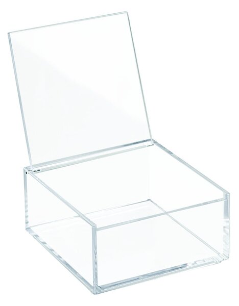 Průhledný stohovatelný box s víkem iDesign Clarity, 10 x 10 cm