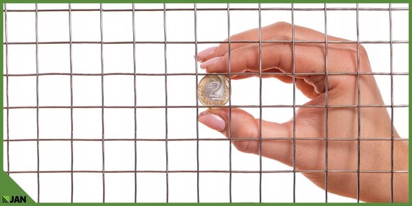 Drátěná síť pro voliéry – 19 x 19 x 1,4 mm – odolná proti povětrnostním vlivům – 1 m² – lehký pletivový plot
