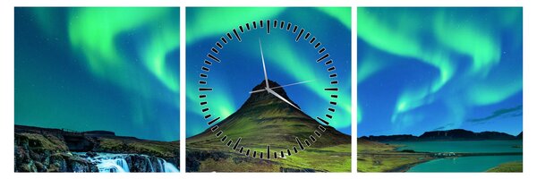 Obraz - Kirkjufell, Island (s hodinami) (90x30 cm)